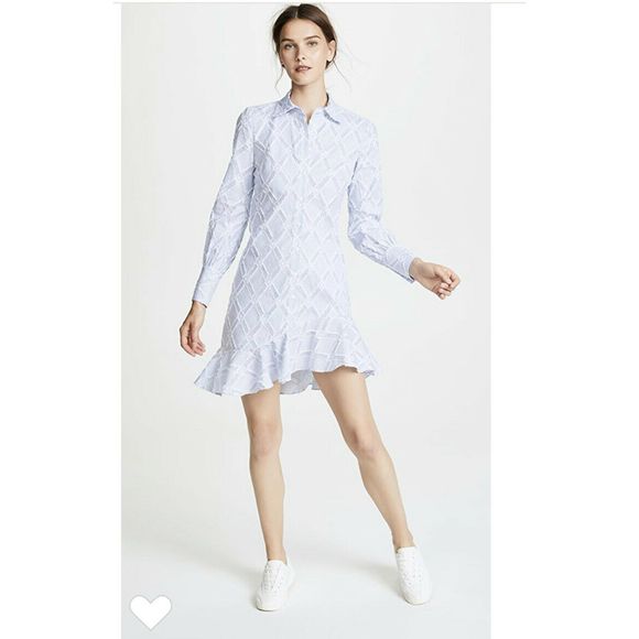 10 Crosby Derek Lam Dresses & Skirts - Derek Lam 10 Crosby Striped Shirt Dress Ruffle Hem